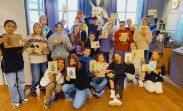 Warsztaty kartki świątecznej w klasie 6b