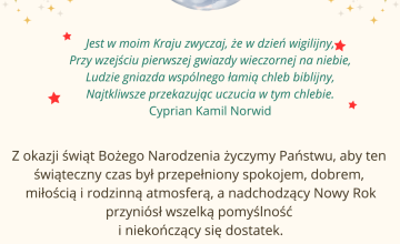 Życzenia z okazji Świąt Bożego Narodzenia