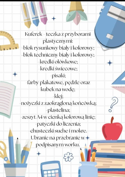 Wyprawka dla sześciolatka